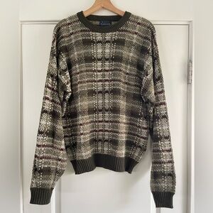 Vintage Basic Editions Green Plaid Sweater - L